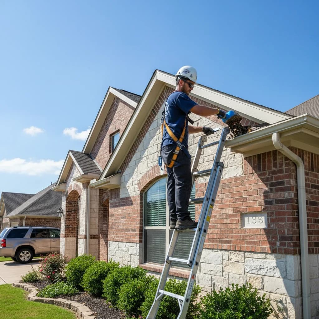 Professional gutter cleaning in Dallas, TX